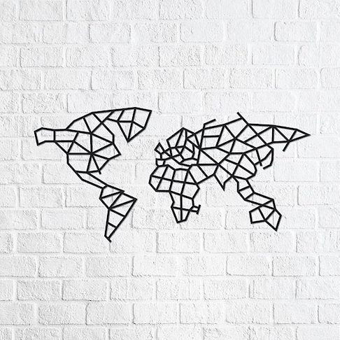 EWA 實木壁飾:世界地圖2